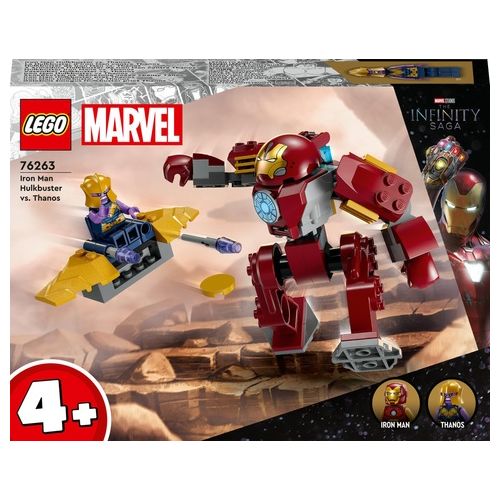 LEGO Marvel 76263 Iron Man Hulkbuster vs. Thanos, Gioco per Bambini 4+ Anni, Action Figure con Aereo Giocattolo e 2 Minifigure