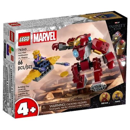 LEGO Marvel 76263 Iron Man Hulkbuster vs. Thanos, Gioco per Bambini 4+ Anni, Action Figure con Aereo Giocattolo e 2 Minifigure