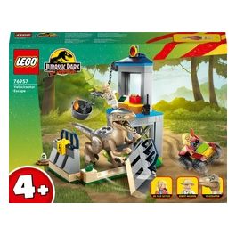 LEGO Jurassic Park 76957 La Fuga del Velociraptor, Dinosauro Giocattolo per Bambini 4+ Anni con Dino, Fuoristrada e 2 Minifigure