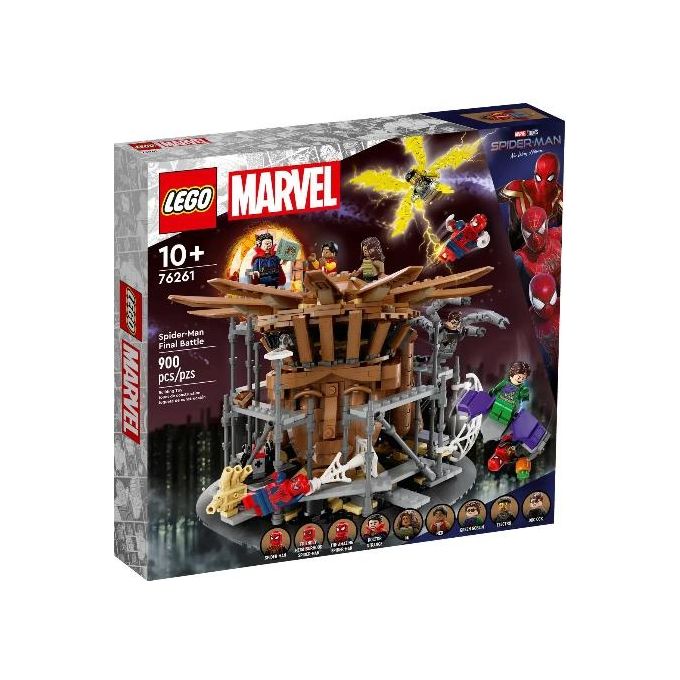 LEGO Marvel 76261 La Battaglia Finale di Spider-Man, Ricrea la Scena di Spider-Man: No Way Home con 3 Minifigure di Peter Parker