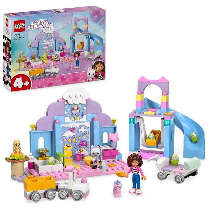 Image of LEGO La Casa delle Bambole di Gabby Asilo Gatto-Orecchio di Gabby Giochi Educativi per Bambine e Bambini da 4 Anni con 6 Personaggi Treno Giocattolo e Funzioni Regalo Creativo di Compleanno 10796