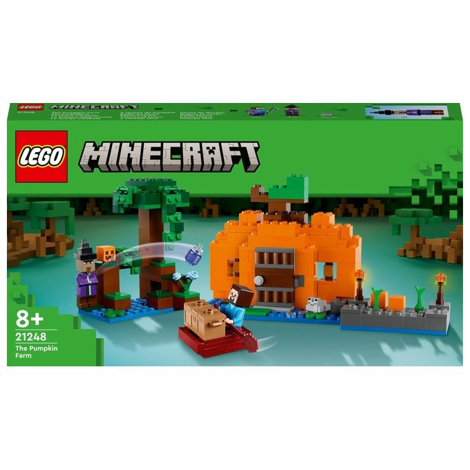 LEGO Minecraft 21248 La Fattoria delle Zucche, Casa Giocattolo Costruibile, Giocattoli d'Azione, Regalo per Bambini e Ragazzi
