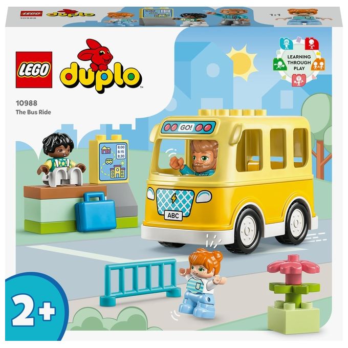 LEGO DUPLO 10988 Lo Scuolabus, Gioco Educativo con Veicolo e Personaggi, Regalo Didattico per Bambini e Bambine da 2+ Anni
