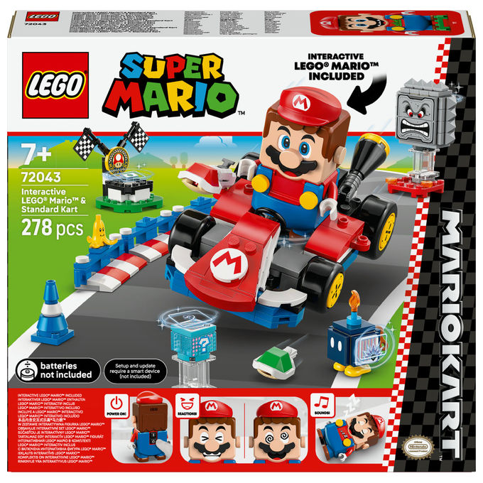Lego, Mario Kart Interattivo e Kart Standard, Playset da Costruzione, 7 Anni+, 278 Pezzi
