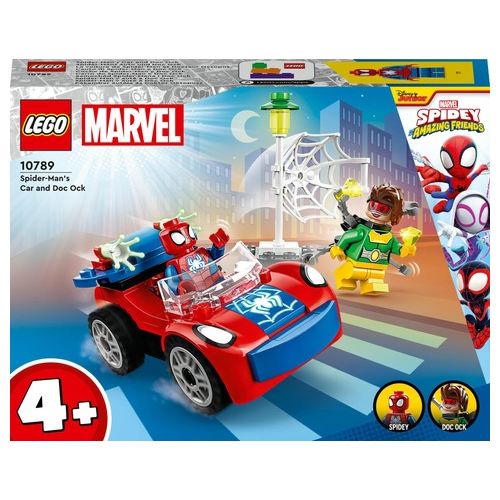 LEGO Marvel 10789 L'Auto di Spider-Man e Doc Ock, Macchina Giocattolo di Spidey e i Suoi Fantastici Amici, Giochi per Bambini 4+