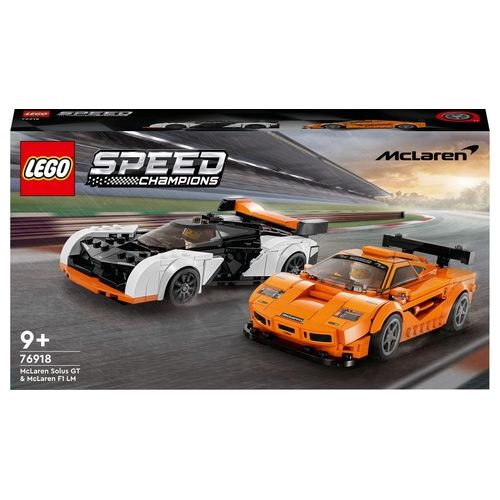 LEGO Speed Champions 76918 McLaren Solus GT & McLaren F1 LM, 2 Modellini di Auto da Costruire, Kit Macchine Giocattolo 2023