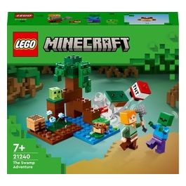 Minecraft 21240 Avventura nella Palude, Modellino da Costruire con Personaggi di Alex e Zombie, Giochi per Bambini