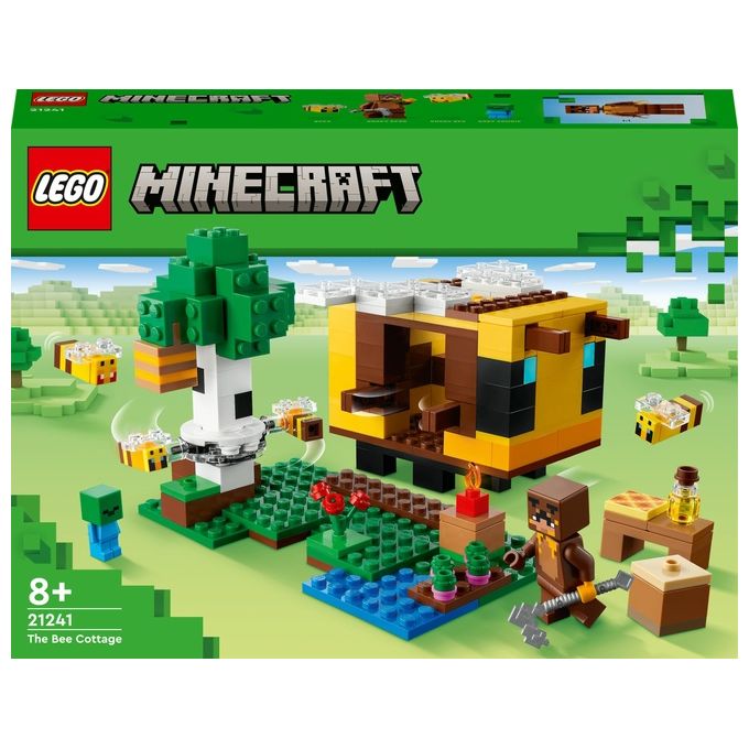 LEGO Minecraft 21241 Il Cottage dell'Ape, Modellino da Costruire Fattoria con Animali Giocattolo, Idee Regalo di Compleanno