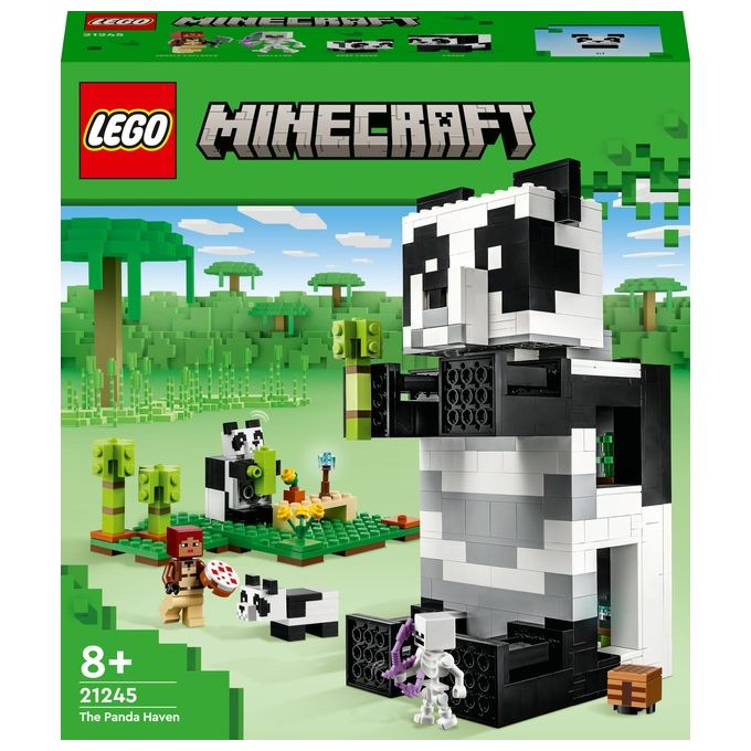 LEGO Minecraft 21245 Il Rifugio del Panda, Modellino da Costruire di Casa Giocattolo, Giochi per Bambini, Idea Regalo