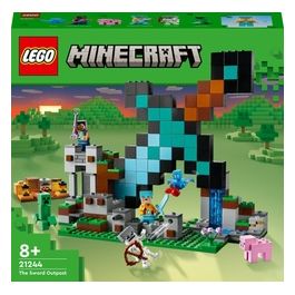 LEGO Minecraft 21244 L'Avamposto della Spada Giocattolo da Costruire con Creeper, Soldato e Scheletro, Giochi per Bambini