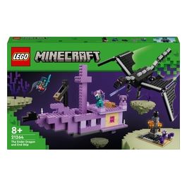 Minecraft L'Enderdrago e la Nave dell'End Giocattolo del Bioma con Drago Personaggi Mob e Accessori Giochi d'Avventura per Bambini e Bambine da 8 Anni Idea Regalo Fan del Videogioco 21264