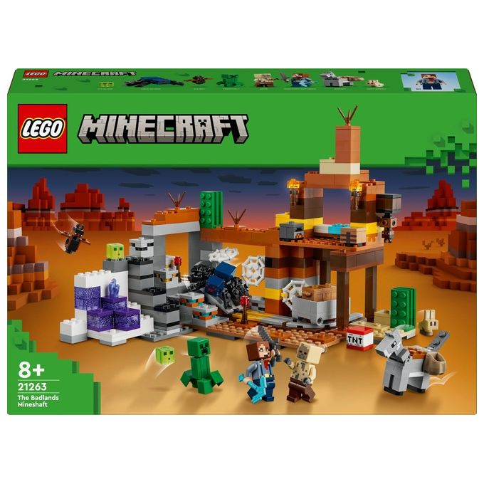 Image of LEGO Minecraft La Miniera delle Badlands Modellino da Costruire di Bioma con Personaggi Accessori e Mob Ostili Giochi Creativi per Bambini e Bambine da 8 Anni Idea Regalo di Compleanno 21263