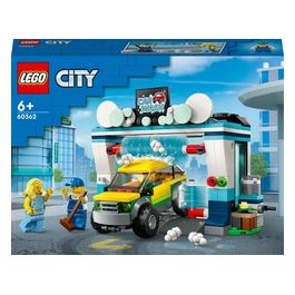 LEGO City 60362 Autolavaggio, Gioco per Bambini 6+ Anni con Spazzole Rotanti, Macchina Giocattolo e 2 Minifigure, Idea Regalo