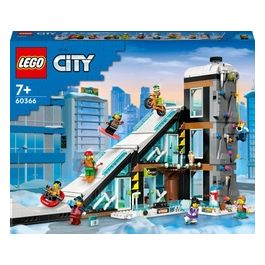 LEGO City 60366 Centro Sci e Arrampicata, Modular Building Set a 3 Livelli con Pista e 8 Minifigure, Regalo per Bambini 7+