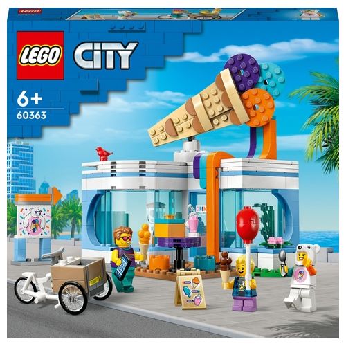 LEGO City 60363 Gelateria, Giochi per Bambini 6+ anni con Carretto dei Gelati Giocattolo e 3 Minifigure, Idea Regalo, Set 2023