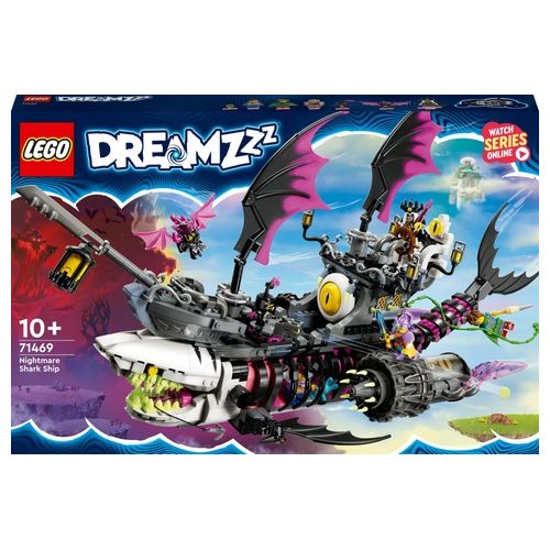 LEGO DREAMZzz 71469 Nave-Squalo Nightmare, Nave Pirata Giocattolo da Costruire in 2 Modi con Minifigure, Giochi per Bambini
