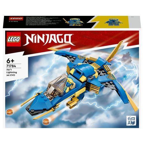 LEGO NINJAGO 71784 Jet-Fulmine di Jay - EVOLUTION, Set Aereo Giocattolo Potenziabile, Aeroplano da Costruire, Idea Regalo