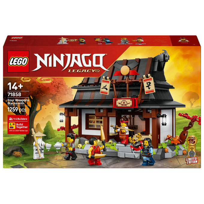 LEGO Ninjago La Bottega delle Quattro Armi 15° Anniversario Playset 1259 Pezzi 71858