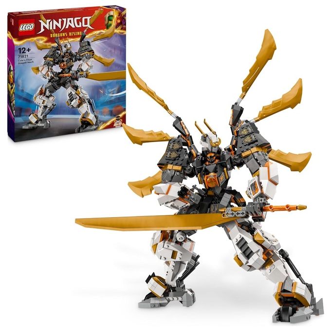 LEGO NINJAGO Mech Drago Titanio di Cole Grande Set di Giochi d'Avventura per Bambini e Bambine da 12 Anni Personaggio da Costruire con Spada Giocattolo e 1 Minifigure Regalo di Compleanno 71821