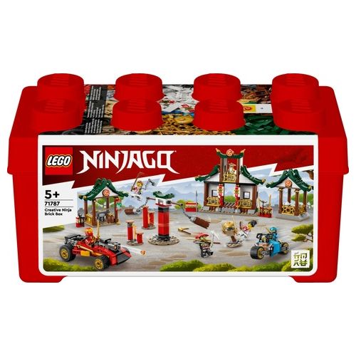 LEGO NINJAGO 71787 Set Creativo di Mattoncini Ninja, Scatola Porta Giochi per Bambini 5+ con Macchina e Moto Giocattolo