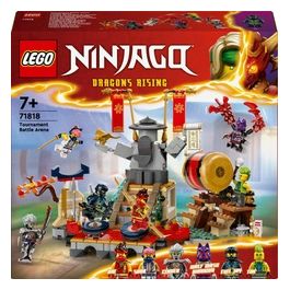 LEGO NINJAGO Torneo: Arena di Battaglia Giochi d'Avventura per Bambini e Bambine da 7 Anni con 6 Minifigure di Eroi Giocattolo Ninja e Tempio con Funzioni da Costruire Regalo di Compleanno 71818