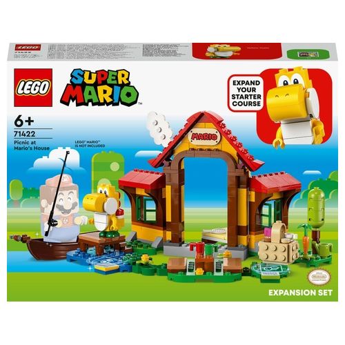 LEGO Super Mario 71422 Pack di Espansione Picnic alla Casa di Mario con Figura di Yoshi Giallo, Idea Regalo Bambini 6+ Anni