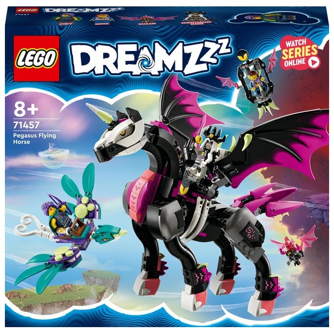 LEGO DREAMZzz 71457 Pegaso, il Cavallo Volante, Animale Giocattolo da Costruire in 2 Modi con Minifigure, Giochi per Bambini