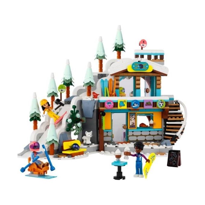 LEGO Friends 41756 Pista da Sci e Baita, Set Sport Invernali con Mini Bamboline, Giochi per Bambine e Bambini, Regalo di Natale