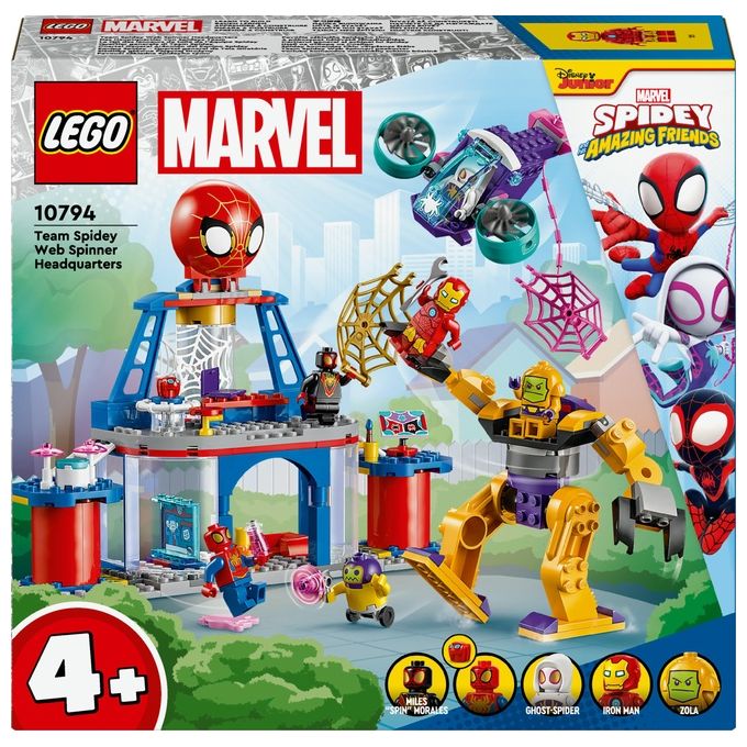 Image of LEGO Spidey e i Suoi Fantastici Amici 10794 Quartier Generale di Team Spidey, Giochi Bambini 4+ con Mech, Veicolo e Supereroi