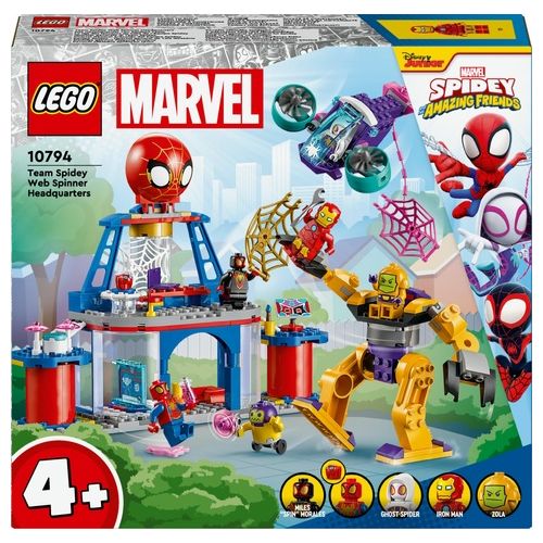 LEGO Spidey e i Suoi Fantastici Amici 10794 Quartier Generale di Team Spidey, Giochi Bambini 4+ con Mech, Veicolo e Supereroi