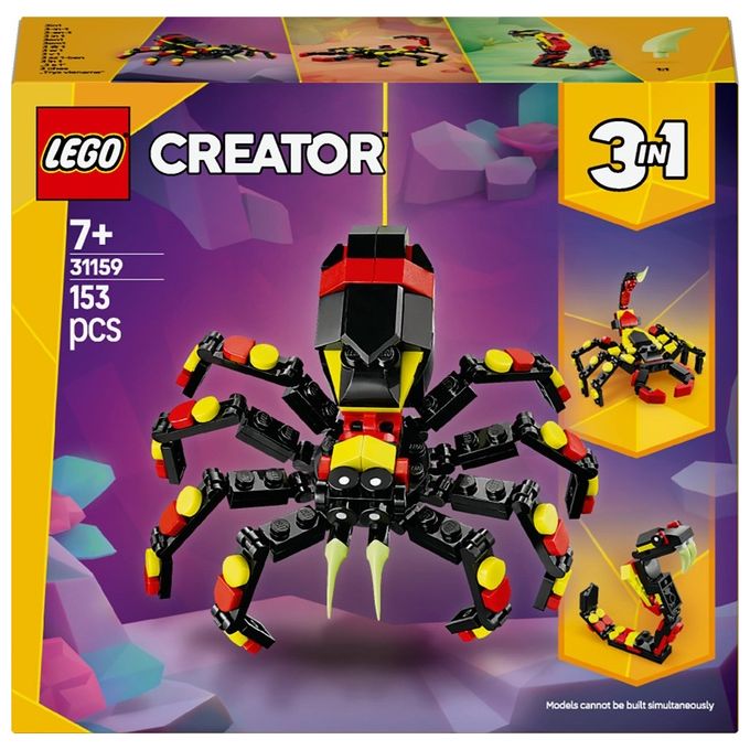 Image of LEGO Set Animali Selvatici 31159 Ragno Trasformista Creator 3 in 1 Modellismo Creativo e Divertente per Appassionati di Costruzioni