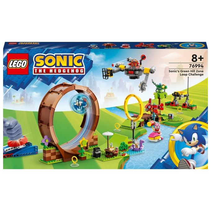 LEGO Sonic the Hedgehog 76994 Sfida del Giro della Morte nella Green Hill Zone di Sonic, Gioco per Bambini con 9 Personaggi