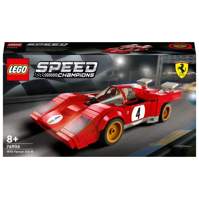 LEGO Speed Champions 76906 1970 Ferrari 512 M, Macchina Giocattolo da Corsa, Auto Sportiva Rossa, Modellismo da Collezione