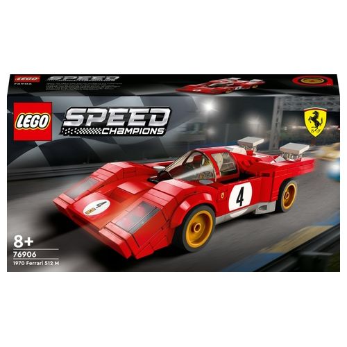 LEGO Speed Champions 76906 1970 Ferrari 512 M, Macchina Giocattolo da Corsa, Auto Sportiva Rossa, Modellismo da Collezione