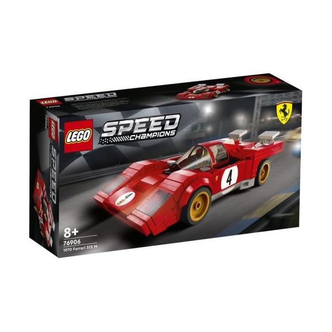 LEGO Speed Champions 76906 1970 Ferrari 512 M, Macchina Giocattolo da Corsa, Auto Sportiva Rossa, Modellismo da Collezione