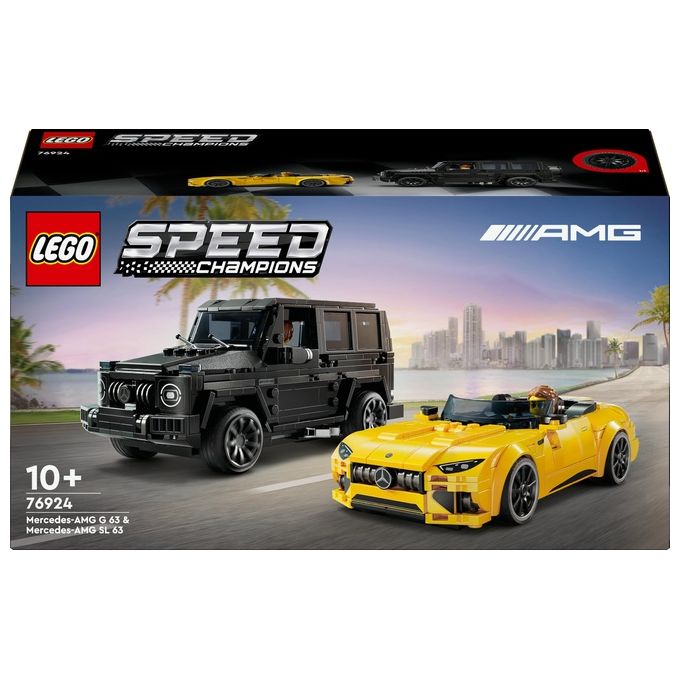 LEGO Speed Champions Mercedes-AMG G 63 e Mercedes-AMG SL 63 Macchine Giocattolo da Costruire 2 Modellini di Auto per Bambini e Bambine da 10 Anni con Minifigure di Piloti Regalo di Compleanno 76924