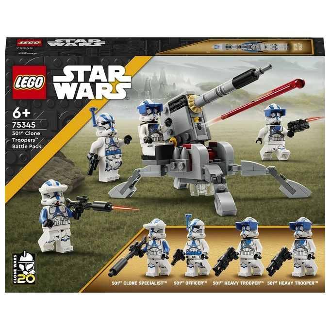 LEGO Star Wars 75345 Battle Pack Clone Troopers Legione 501, Modellino da Costruire con Cannone Giocattolo AV-7 e 4 Personaggi