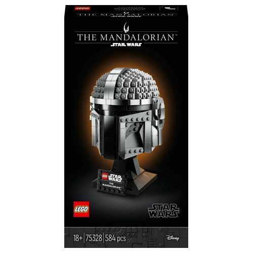 LEGO Star Wars 75328 Casco del Mandaloriano, Elmo da Collezione, Regalo per Adulti da Esposizione di Guerre Stellari