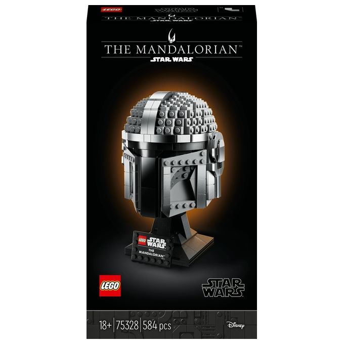 LEGO Star Wars 75328 Casco del Mandaloriano, Elmo da Collezione, Regalo per Adulti da Esposizione di Guerre Stellari