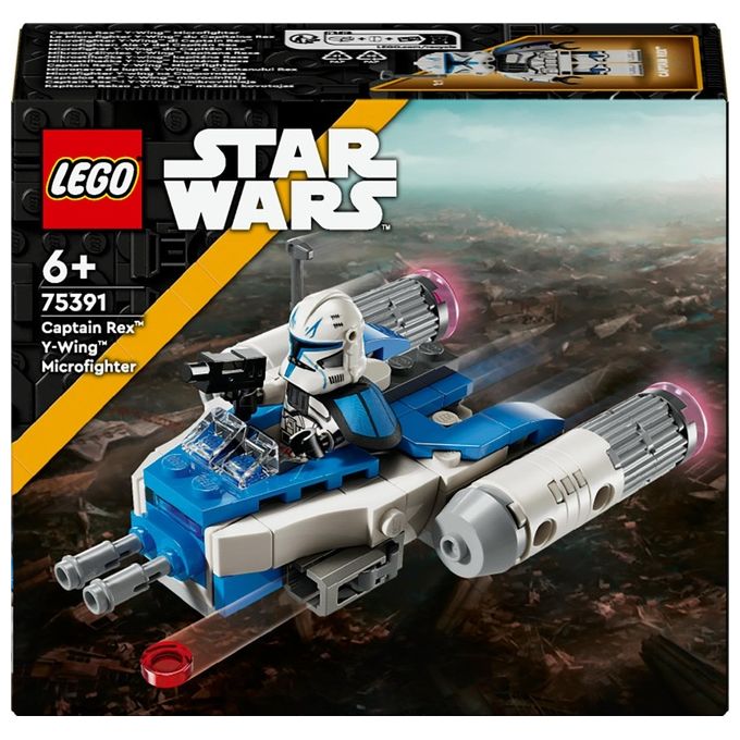 Image of LEGO Star Wars Microfighter Y-wing di Captain Rex Mini Astronave Giocattolo da Collezione da Le Guerre dei Cloni Giochi per Bambini e Bambine da 6 Anni con Minifigure Piccolo Regalo 75391