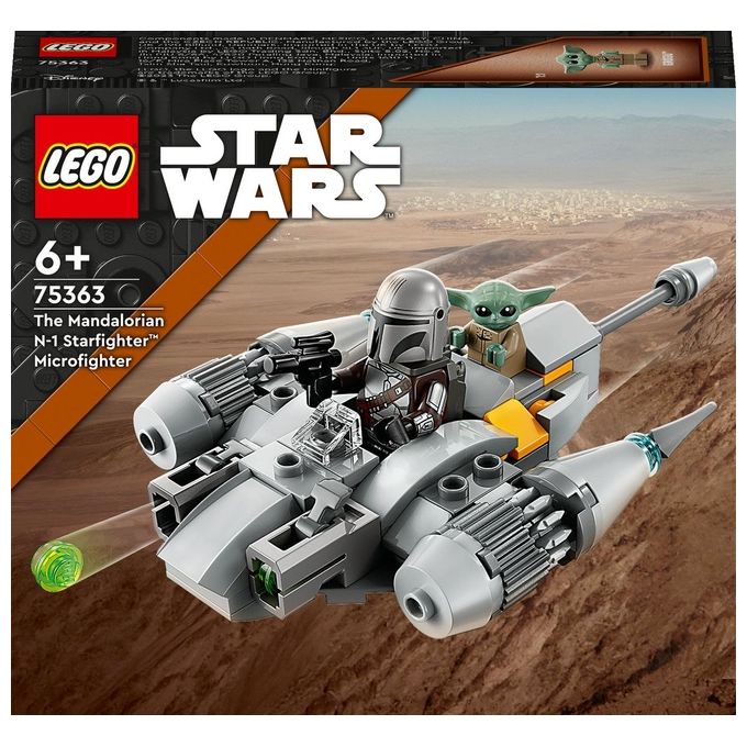LEGO Star Wars 75363 Starfighter N-1 del Mandaloriano Microfighter, Gioco da Costruire con Grogu Baby Yoda, Regali Bambini 6+