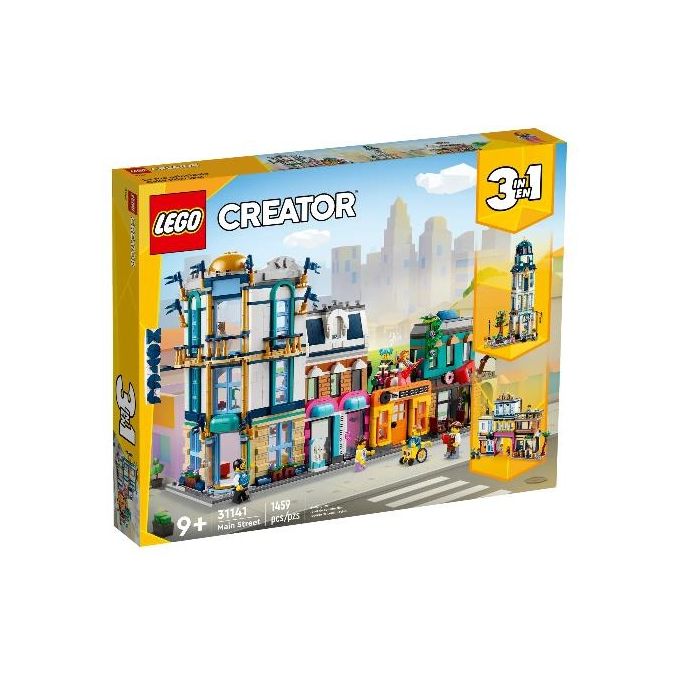 LEGO Creator 3in1 31141 Strada Principale, Grattacielo Art Déco o Strada del Mercato, Kit Modellismo per Costruzioni Creative