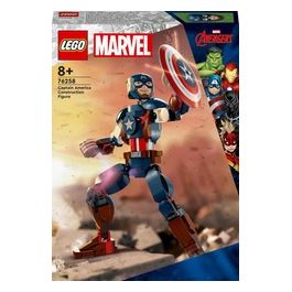 LEGO Marvel 76258 Personaggio di Captain America, Gioco da Costruire per Bambini con Scudo, Collezione Supereroi Avengers