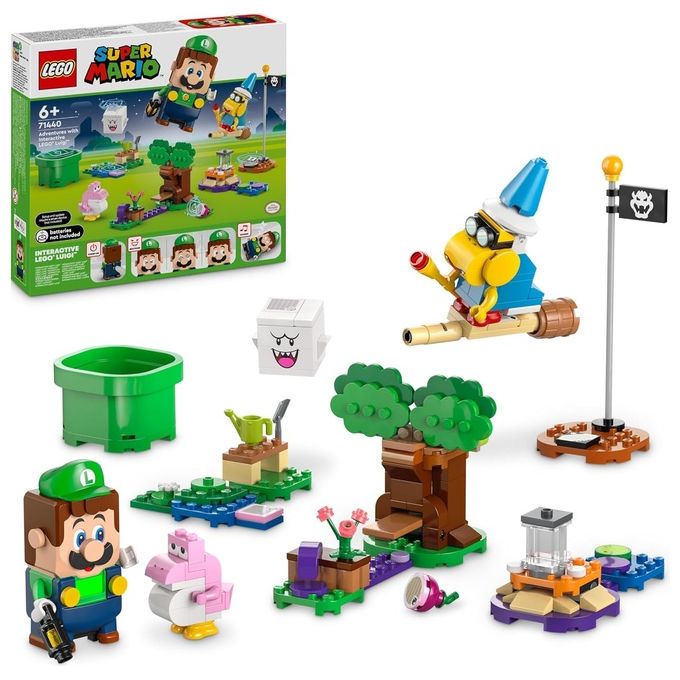 Lego Super Mario Avventure di Luigi Interattivo Giocattolo con 4 Personaggi Nintendo da Collezione tra cui Baby Yoshi Rosa