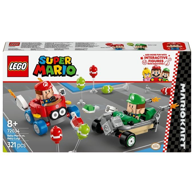 Image of LEGO Super Mario Kart : Baby Mario vs Baby Luigi 2 Auto da Corsa da Costruire