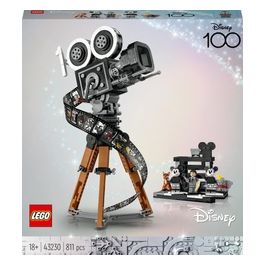 LEGO Disney 43230 Cinepresa Omaggio a Walt Disney, 100° Anniversario con Minifigure di Topolino e Minnie, Regali Donna e Uomo