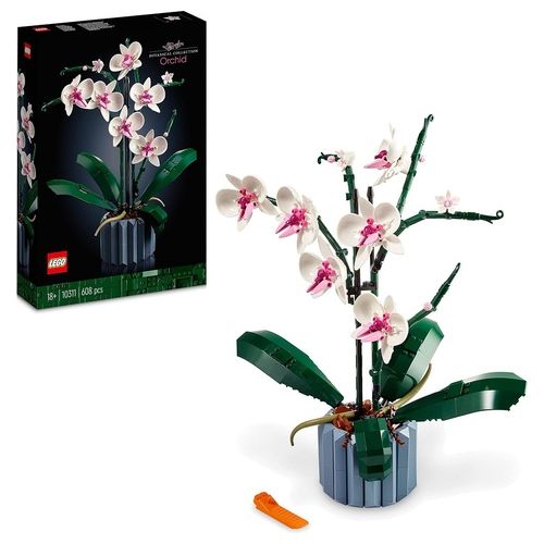Icons 10311 Orchidea, Set per Adulti da Collezione, Hobby Creativi, Modellino da Costruire in Mattoncini con Fiori Finti