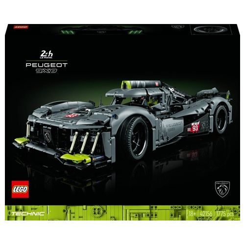 LEGO Technic 42156 PEUGEOT 9X8 24H Le Mans Hybrid Hypercar, Modellino di Auto da Corsa per Adulti Scala 1:10, Set da Collezione