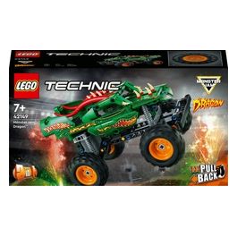 Technic 42149 Monster Jam Dragon, Set 2 in 1 con Pull-Back, Auto Offroad Monster Truck e Macchina Giocattolo Buggy