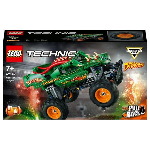 LEGO Technic 42149 Monster Jam Dragon, Set 2 in 1 con Pull-Back, Auto Offroad Monster Truck e Macchina Giocattolo Buggy